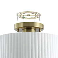Leilani 11-inch 1-light Brushed Gold Semi-Flush Mount with Matte White and Gold Metal Shade