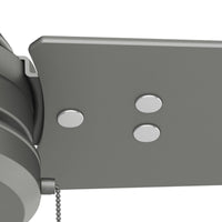 52 inch Cassius Matte Silver Damp Rated Ceiling Fan and Pull Chain