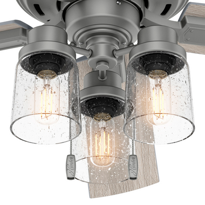 52 inch Hartland Matte Silver Ceiling Fan with LED Light Kit and Pull Chain