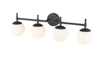 33''  Matte Black 4 Light Bath Vanity