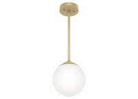 Hepburn 8-inch 1-light Modern Brass Globe Pendant with Cased White Glass