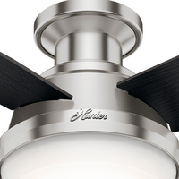 44 inch Dempsey Brushed Nickel Low Profile Ceiling Fan with LED Light Kit and Handheld Remote