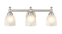 22-inch Satin Nickel 3-Light Faux Alabaster Glass Dome Bathroom Vanity Light