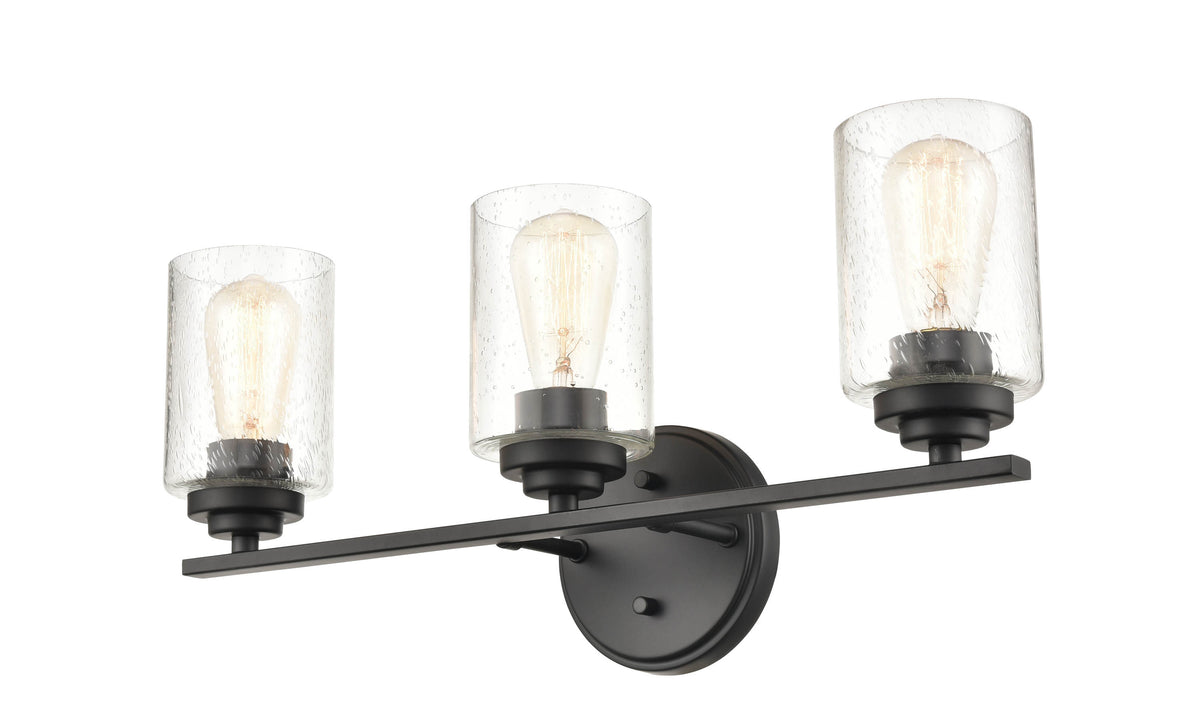 22'' Moven Matte Black 3 Light Bath Vanity