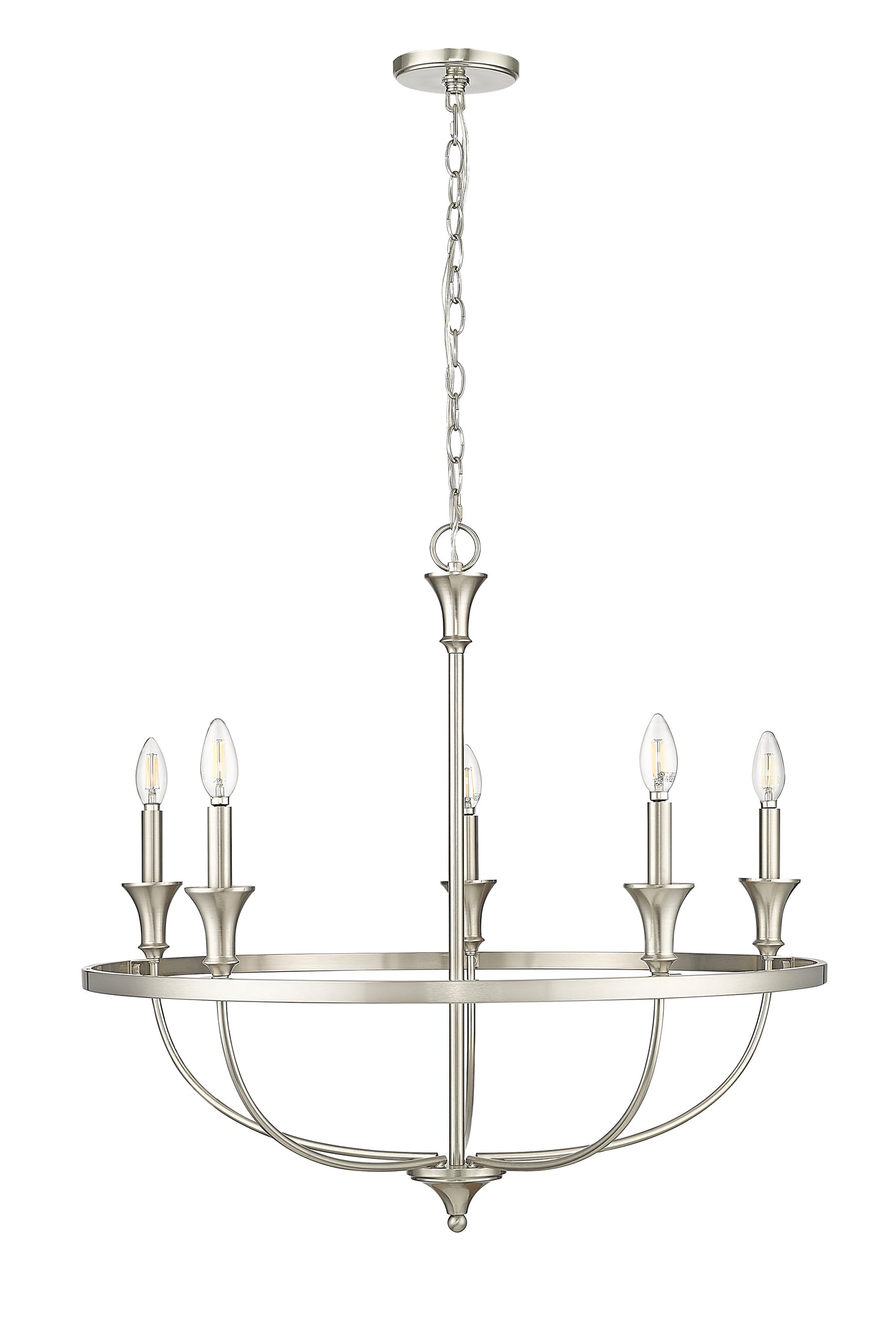 28'' Emery Brushed Nickel 5 Light Chandelier