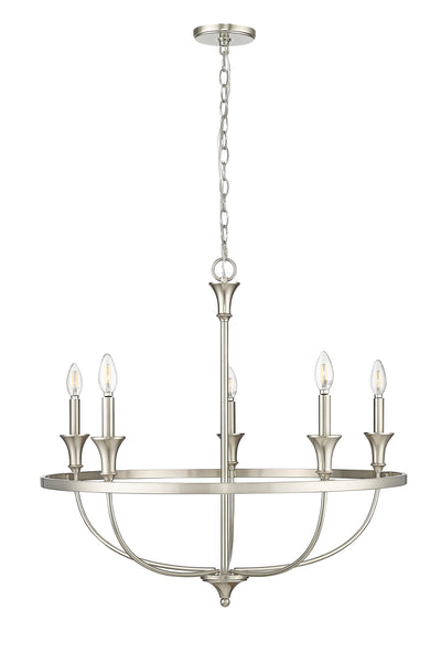 28'' Emery Brushed Nickel 5 Light Chandelier