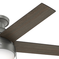 46 inch Anslee Matte Silver Low Profile Ceiling Fan with LED Light Kit and Pull Chain