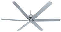 96 inch HFC Satin Metal Damp Rated Ceiling Fan and Wall Control