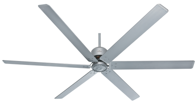 96 inch HFC Satin Metal Damp Rated Ceiling Fan and Wall Control