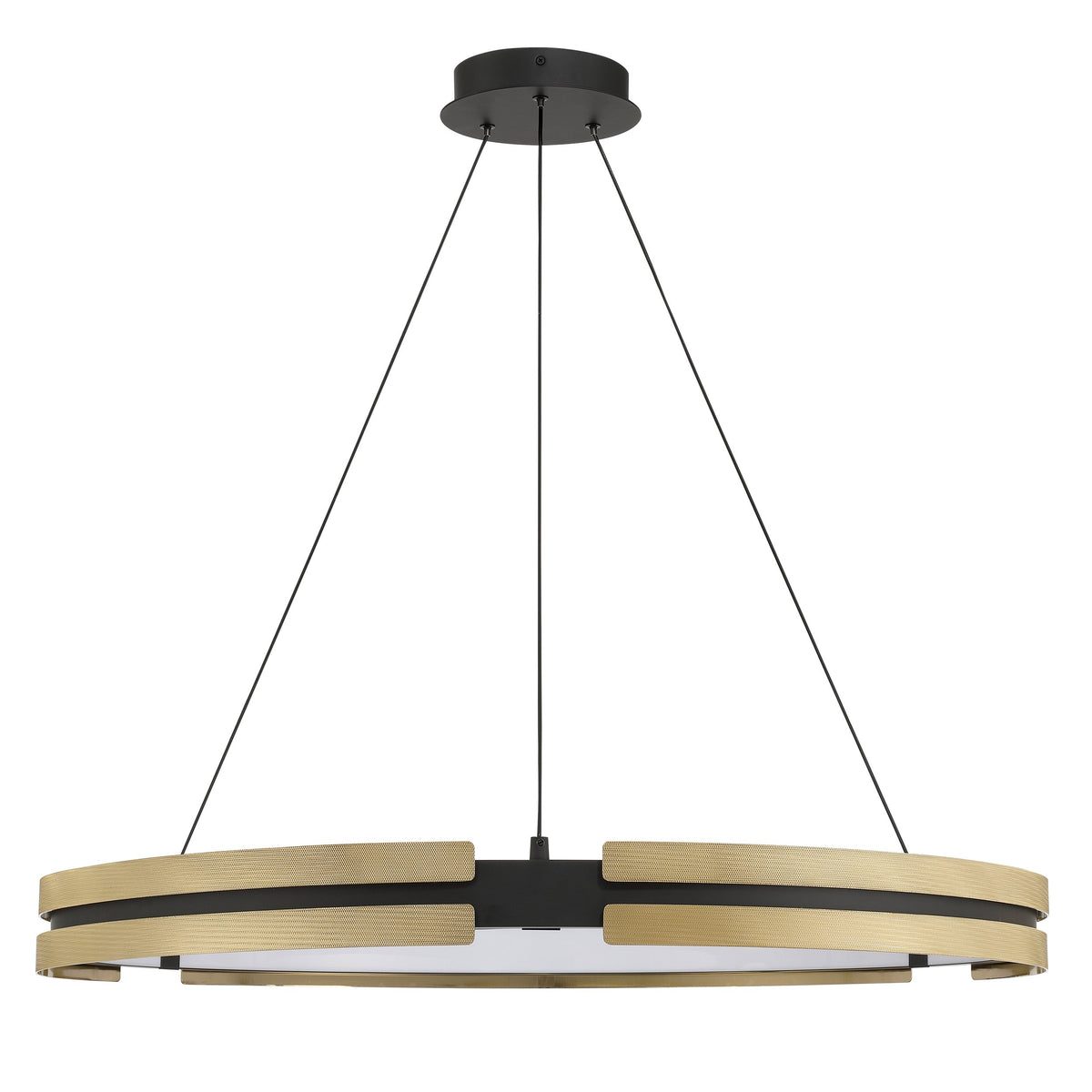 Grazia 36-inch Matte Black and Brushed Gold LED Chandelier