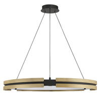 Grazia 36-inch Matte Black and Brushed Gold LED Chandelier