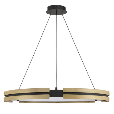 Grazia 36-inch Matte Black and Brushed Gold LED Chandelier