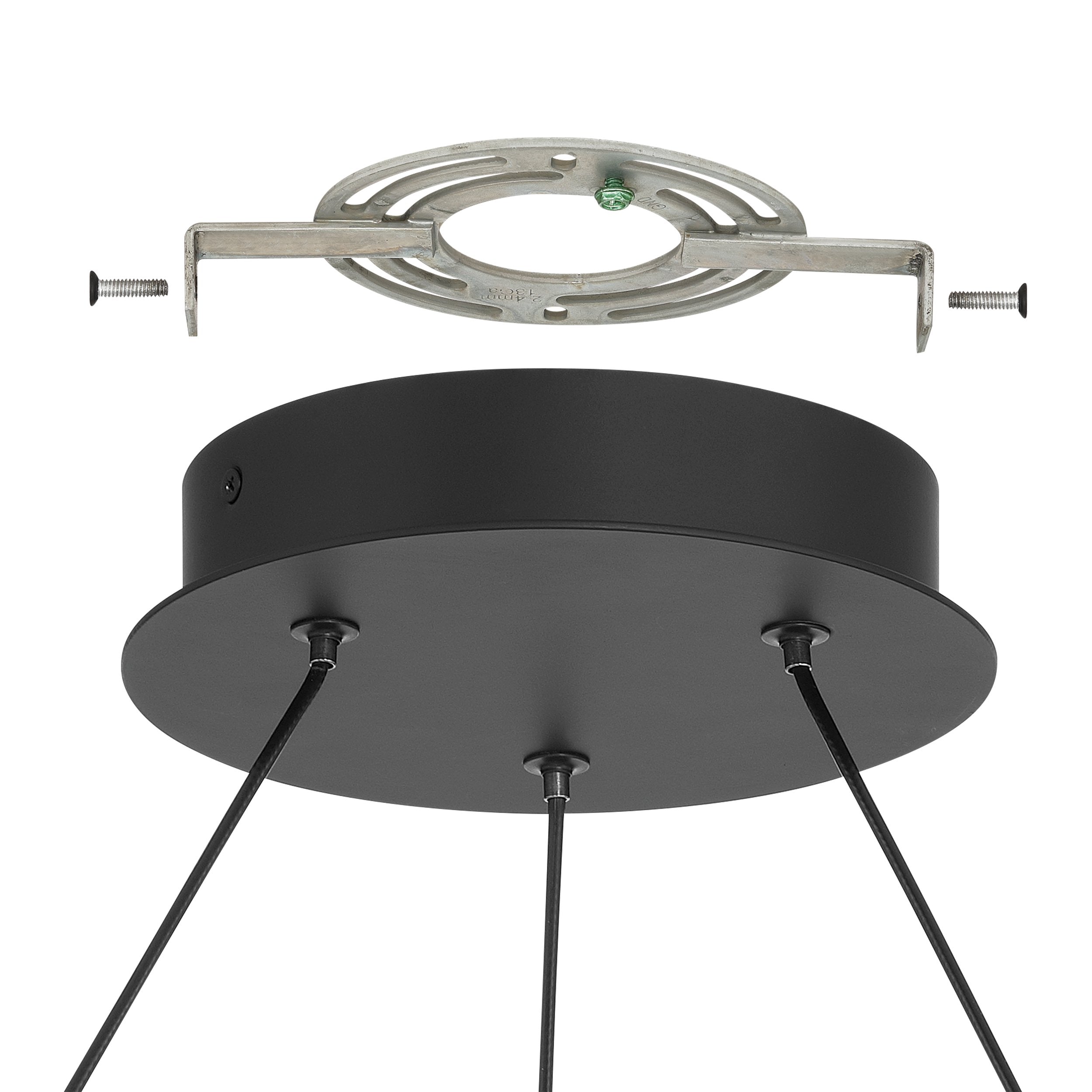 Grazia 36-inch Matte Black and Brushed Gold LED Chandelier