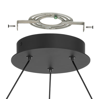Grazia 36-inch Matte Black and Brushed Gold LED Chandelier