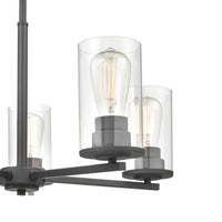 24-inch Verlana Matte Black 5-Light Clear Glass Chandelier