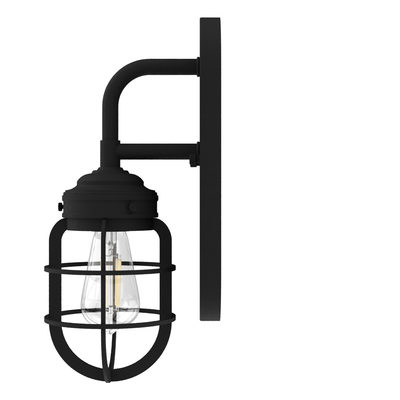 Starklake 14.5-inch 1-light Natural Black Iron Wall Sconce with Metal Shade