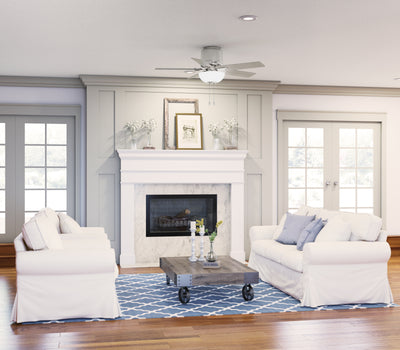 44 inch Fitzgerald Brushed Nickel Low Profile Ceiling Fan with LED Light Kit and Pull Chain