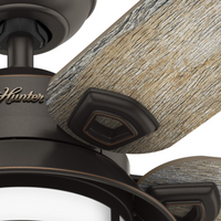 54 inch Key Biscayne Onyx Bengal Damp Rated Ceiling Fan with LED Light Kit and Pull Chain