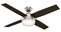 52 inch Dempsey Brushed Nickel Ceiling Fan with LED Light Kit and Handheld Remote