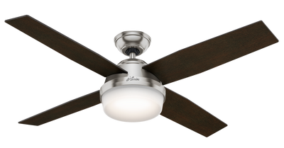 52 inch Dempsey Brushed Nickel Ceiling Fan with LED Light Kit and Handheld Remote