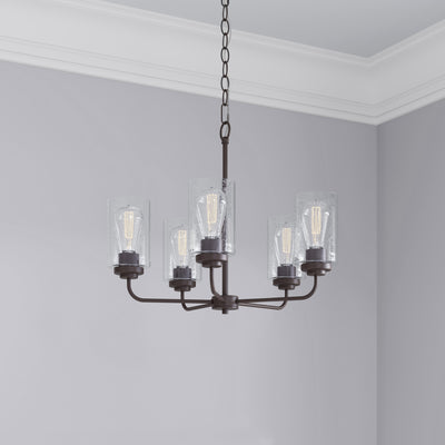18.75'' Moven Rubbed Bronze 5 Light Chandelier