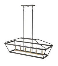 15.25'' Surrey Matte Black/Vintage Brass 6 Light Linear Chandelier