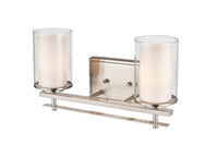 16'' Huderson Brushed Nickel 2 Light Bath Vanity