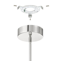 Novella 18-inch Polished Nickel LED Convertible Pendant with Clear Ribbed Glass Shade