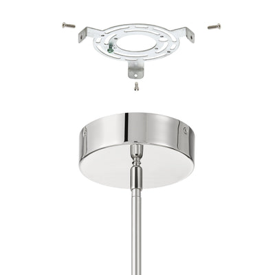 Novella 18-inch Polished Nickel LED Convertible Pendant with Clear Ribbed Glass Shade