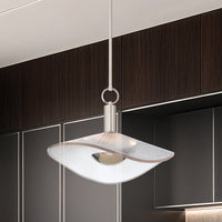 Novella 18-inch Polished Nickel LED Convertible Pendant with Clear Ribbed Glass Shade