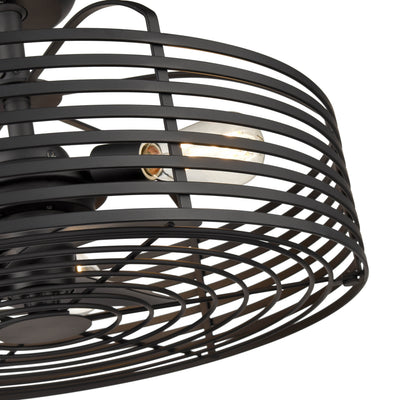 23.5''  Blades Matte Black  Indoor DC Fandelier With Wall Control