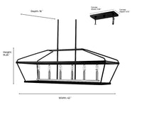 15.25'' Surrey Matte Black/Vintage Brass 6 Light Linear Chandelier