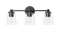 22'' Lauryn Matte Black 3 Light Bath Vanity