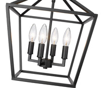 14.25'' Corona Matte Black 4 Light Semi-Flush Mount
