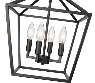 14.25'' Corona Matte Black 4 Light Semi-Flush Mount