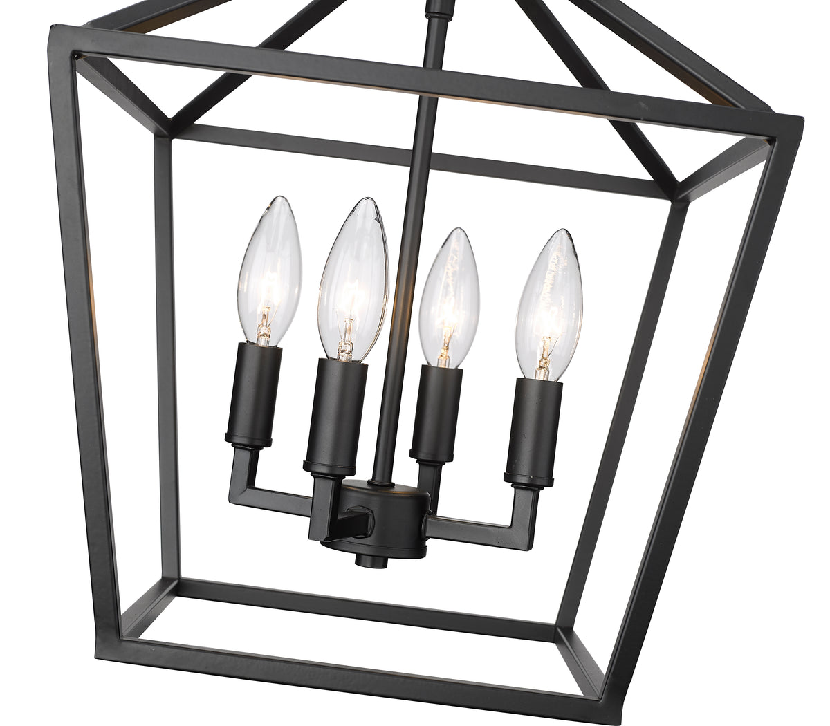 14.25'' Corona Matte Black 4 Light Semi-Flush Mount