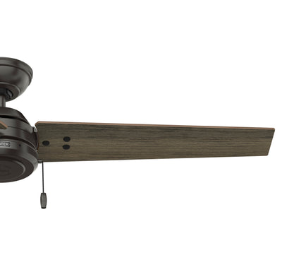 52 inch Cassius Noble Bronze Damp Rated Ceiling Fan and Pull Chain