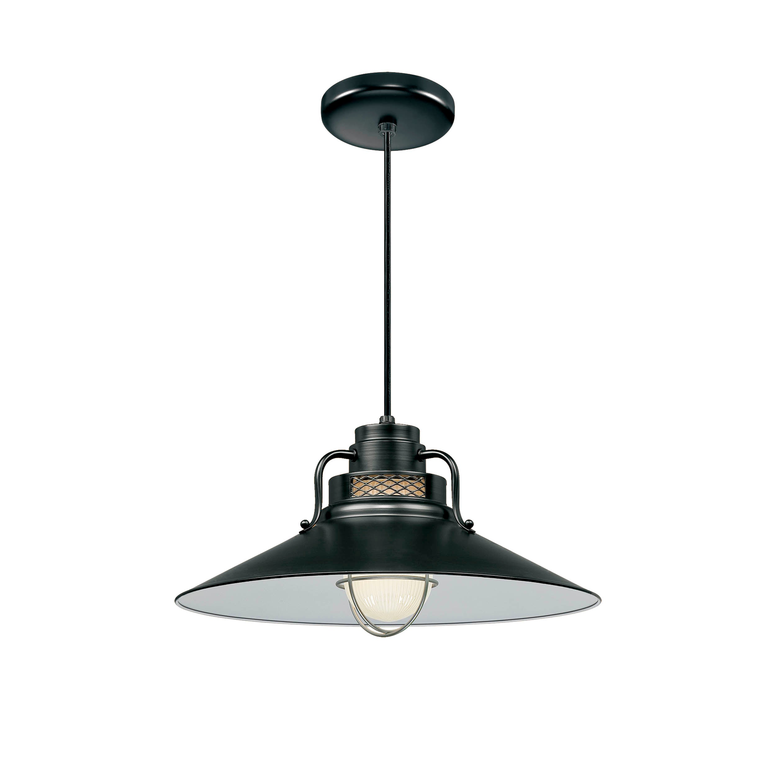 18-inch R Series Satin Black 1-Light Pendant Light