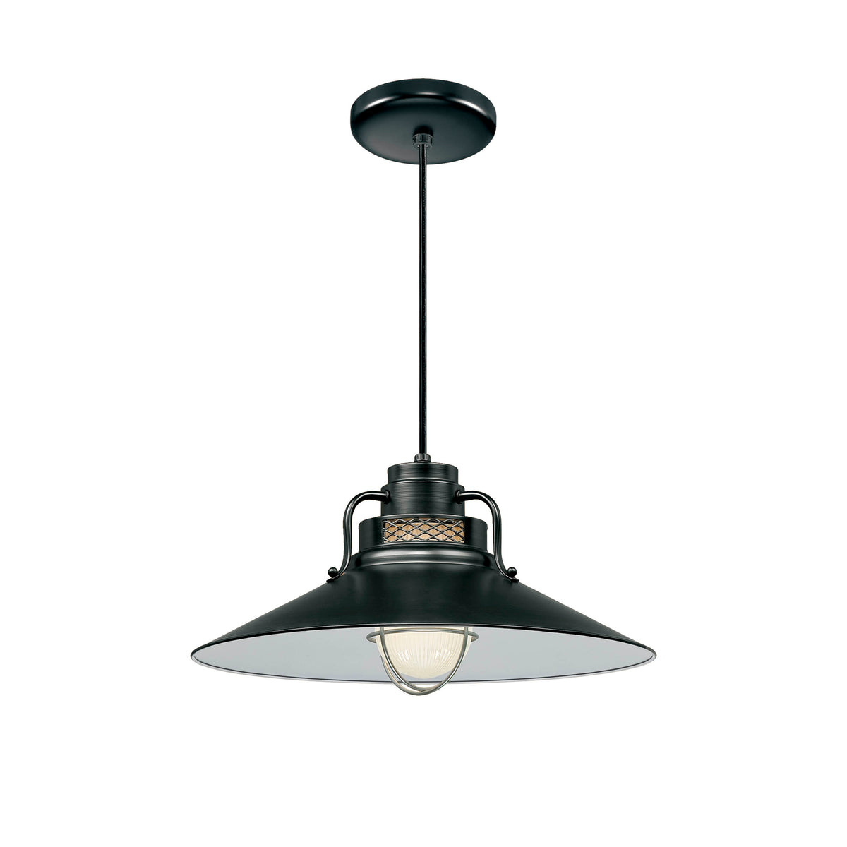 18-inch R Series Satin Black 1-Light Pendant Light