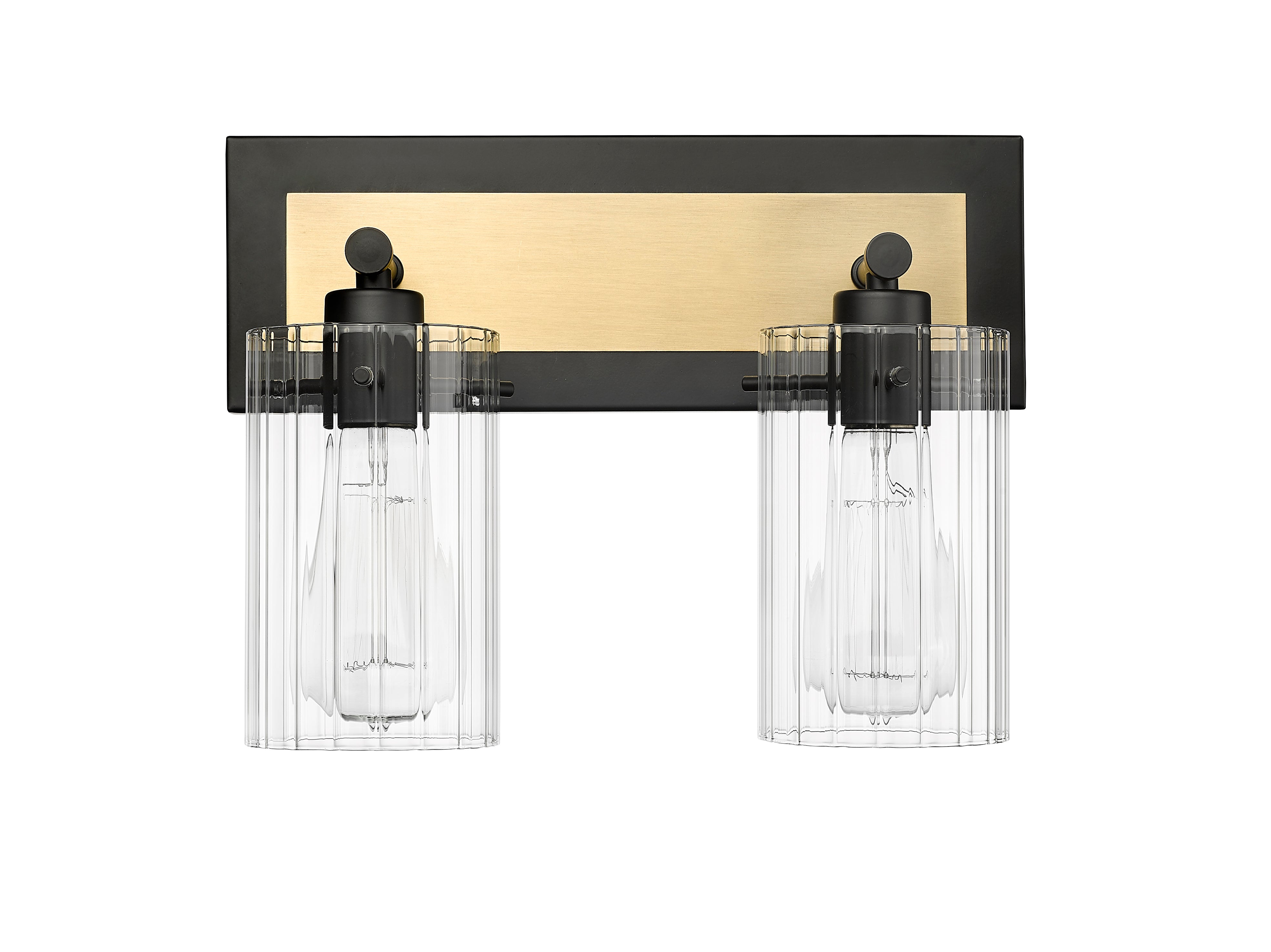 13'' Gasol Matte Black/Vintage Brass 2 Light Bath Vanity