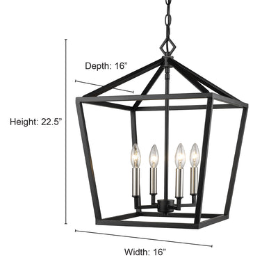 24'' Corona Modern Gold 4 Light Pendant
