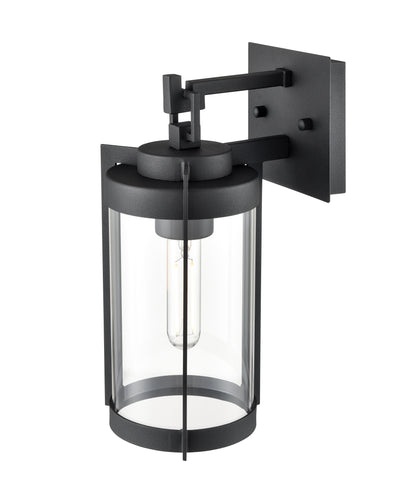 12.5-inch Ellway Textured Black 1-Light Outdoor Wall Sconce