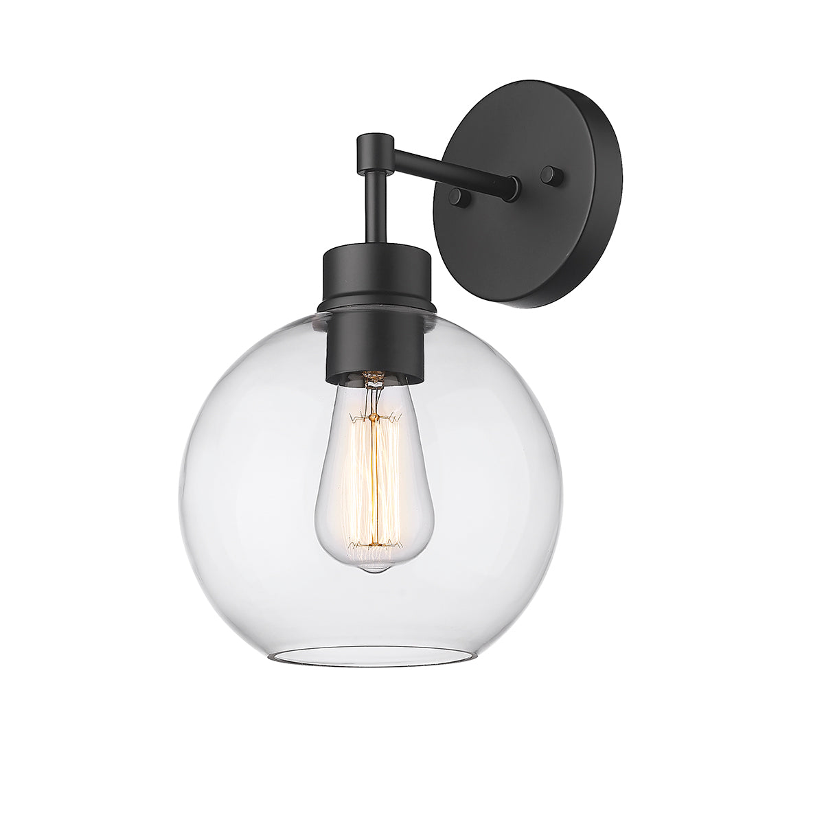 8'' Basin Powder Coated Black 1 Light Wall Sconce