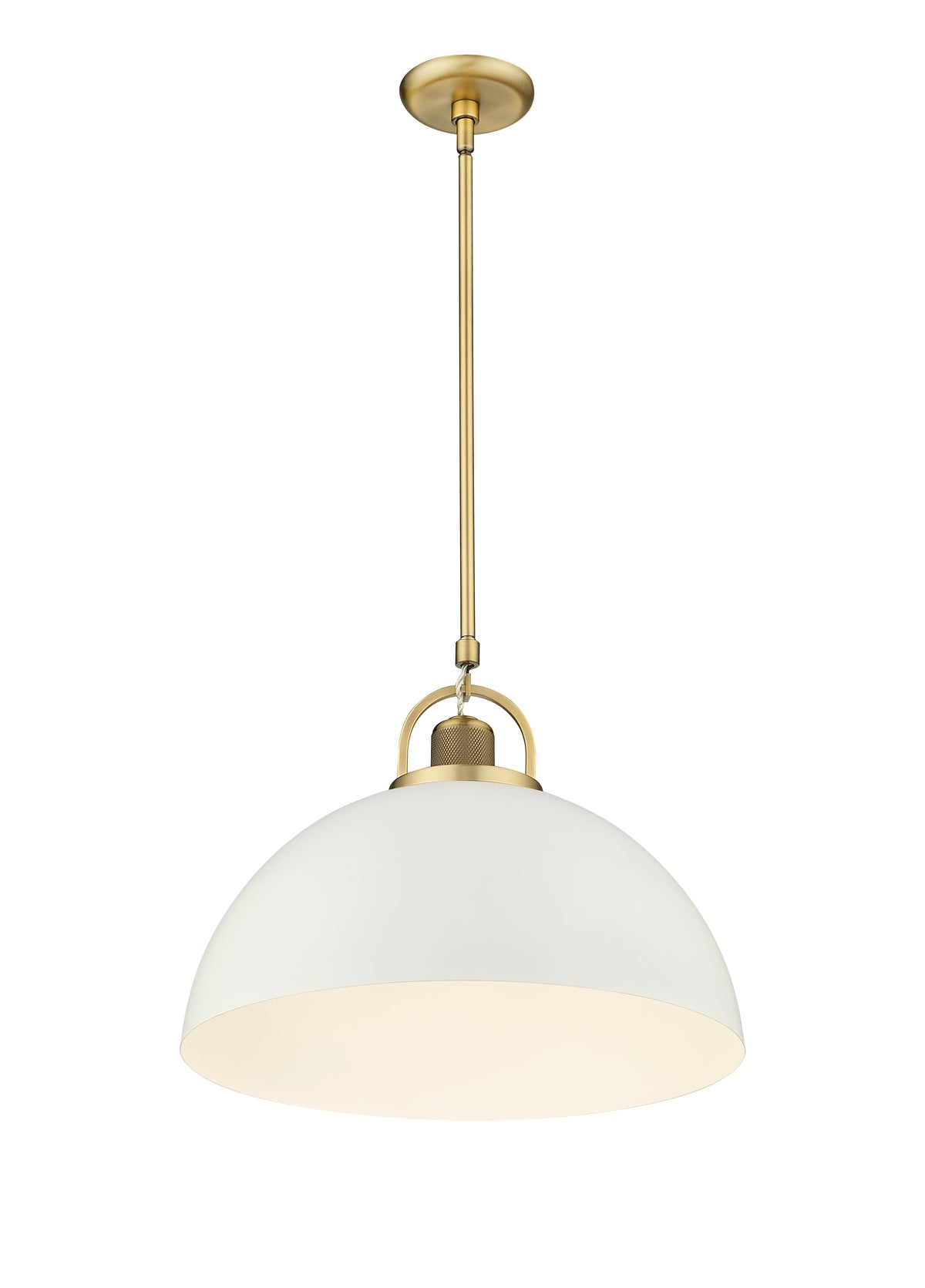 14.5'' Artistan Vintage Brass/Matte White 1 Light Pendant