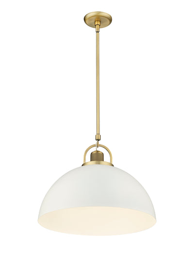14.5'' Artistan Vintage Brass/Matte White 1 Light Pendant