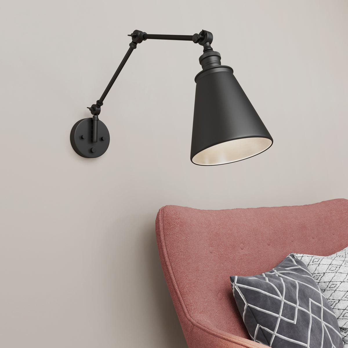 7.25'' Evonne Matte Black 1 Light Swing Arm Sconce