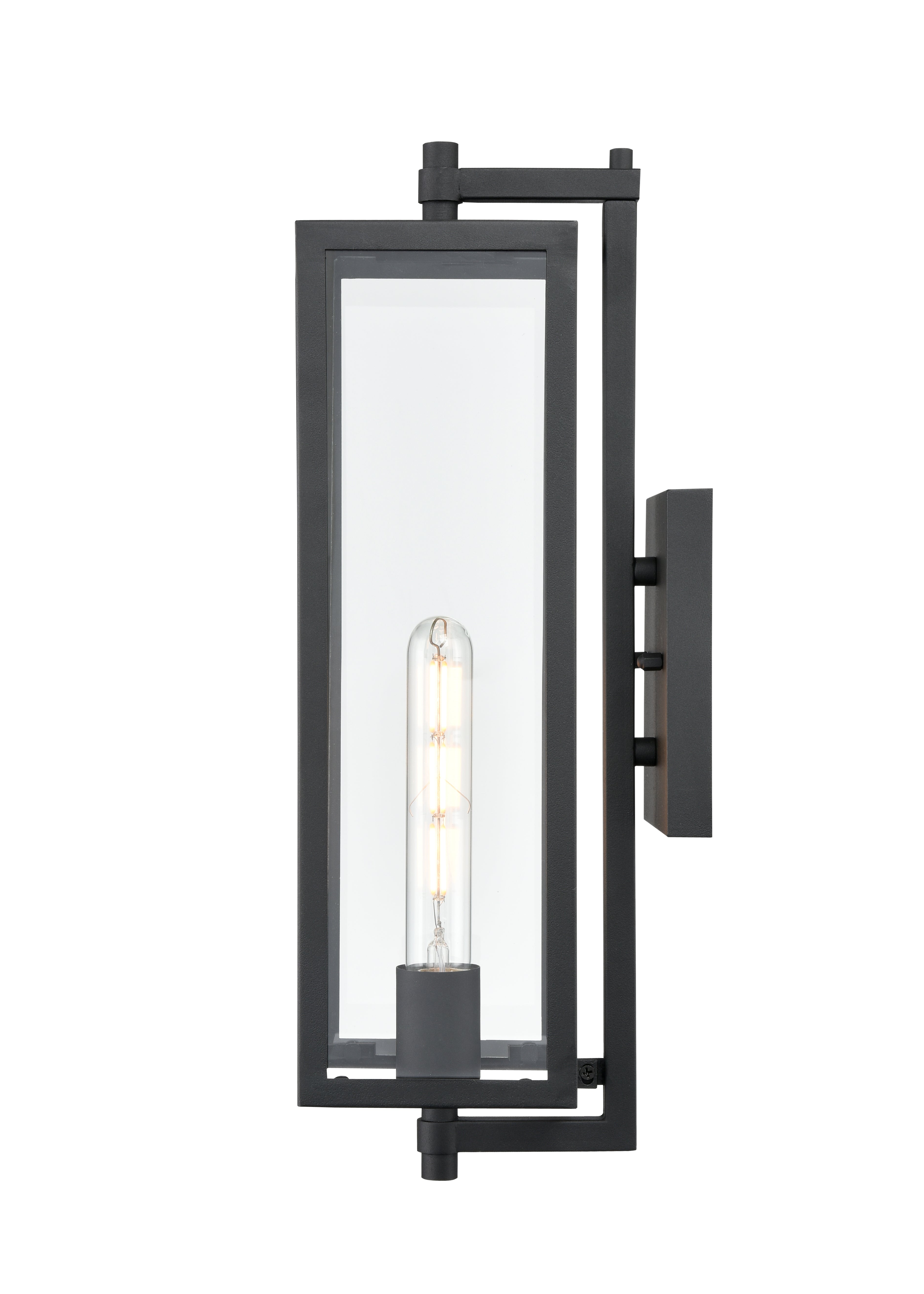 18-inch Messi Textured Black 1-Light Outdoor Wall Sconce