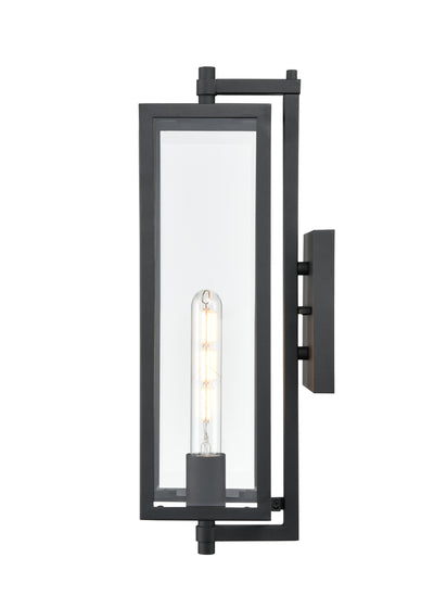 18-inch Messi Textured Black 1-Light Outdoor Wall Sconce
