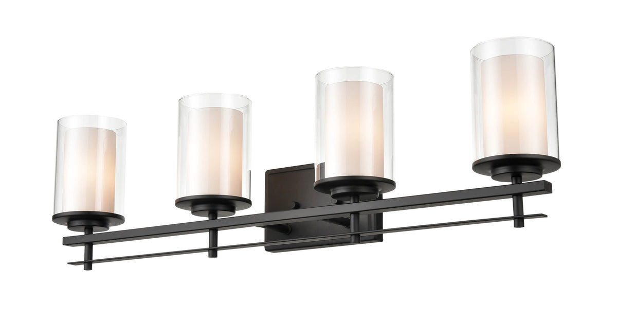 31'' Huderson Matte Black 4 Light Bath Vanity