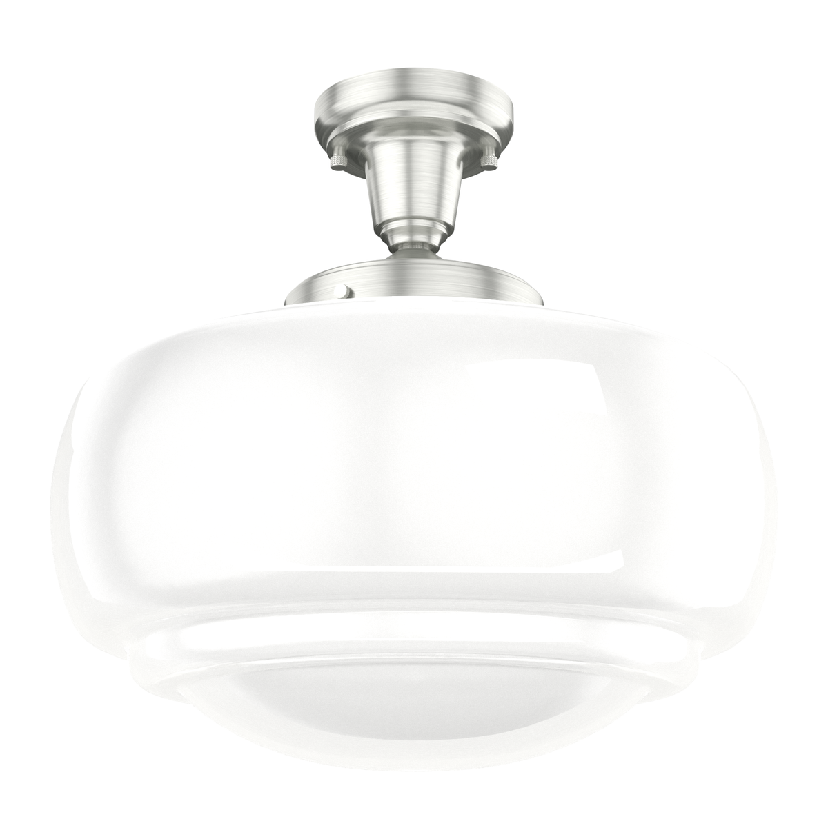 Saddle Creek 16-inch 1-light Brushed Nickel Schoolhouse Pendant with Cased White Glass